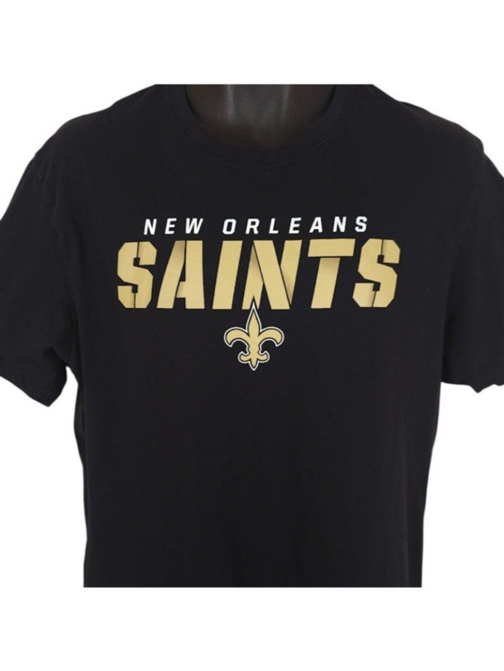 New Orleans Saints T Shirt Mens Size Large Black NFL Football Fanatics
